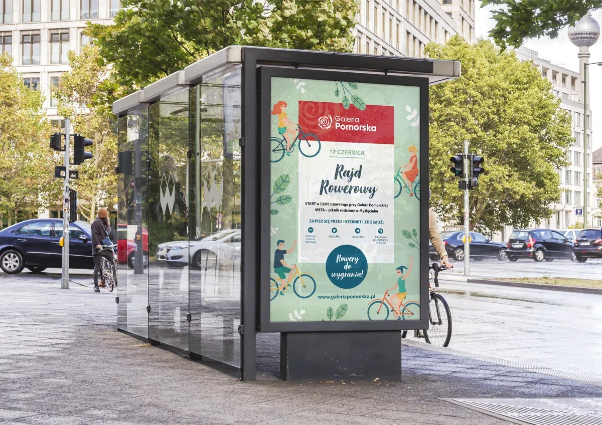 projekt plakatu cl na przystanku autobusowym