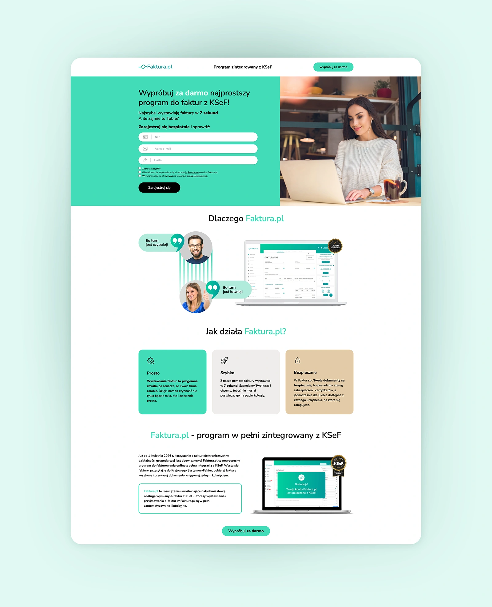 projekt graficzny landing page wizualizacja strony www