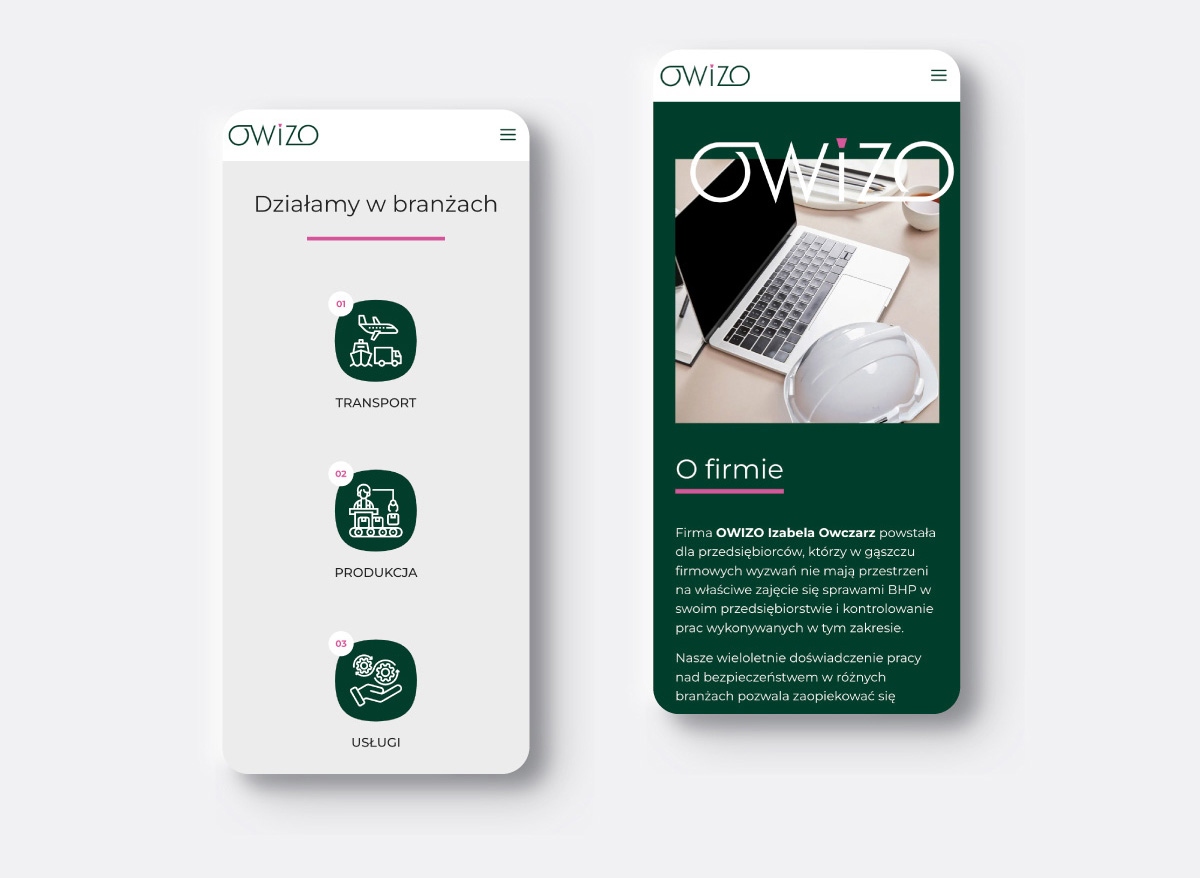 mobilna strona firmy usługowej